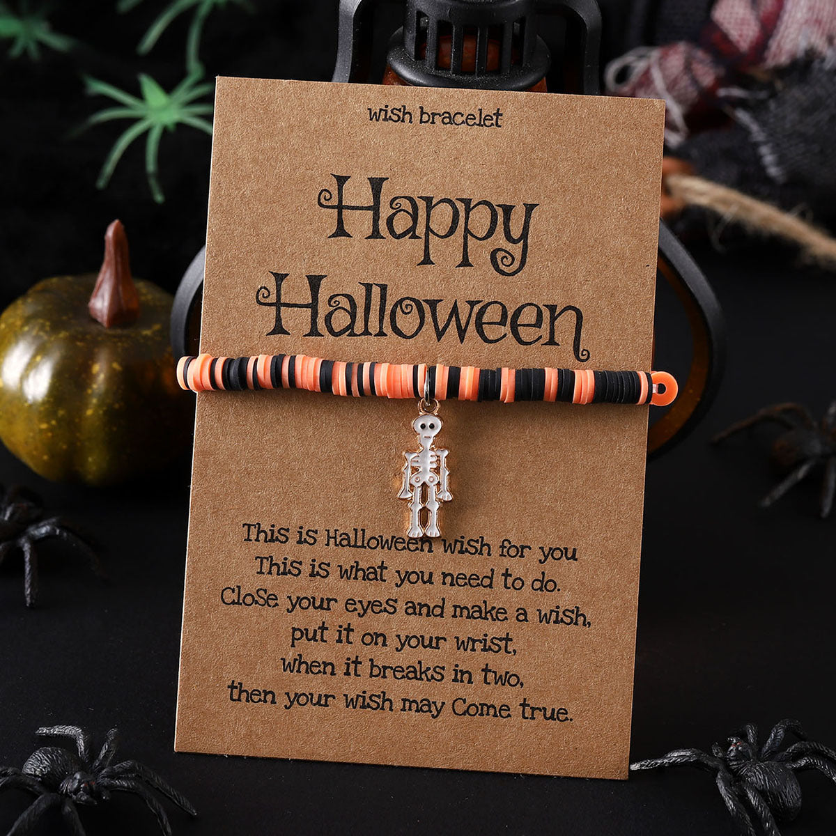 Wholesale  Ghost Pumpkin Skull Pendant Elastic Adjustable Bracelet